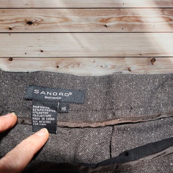 Sandro Brown Trousers Size 16 - Picture 6 of 7